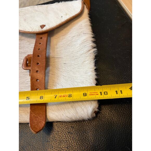 White Hair on Cowhide and Leather Crossbody Bag/Purse - Picture 10 of 14
